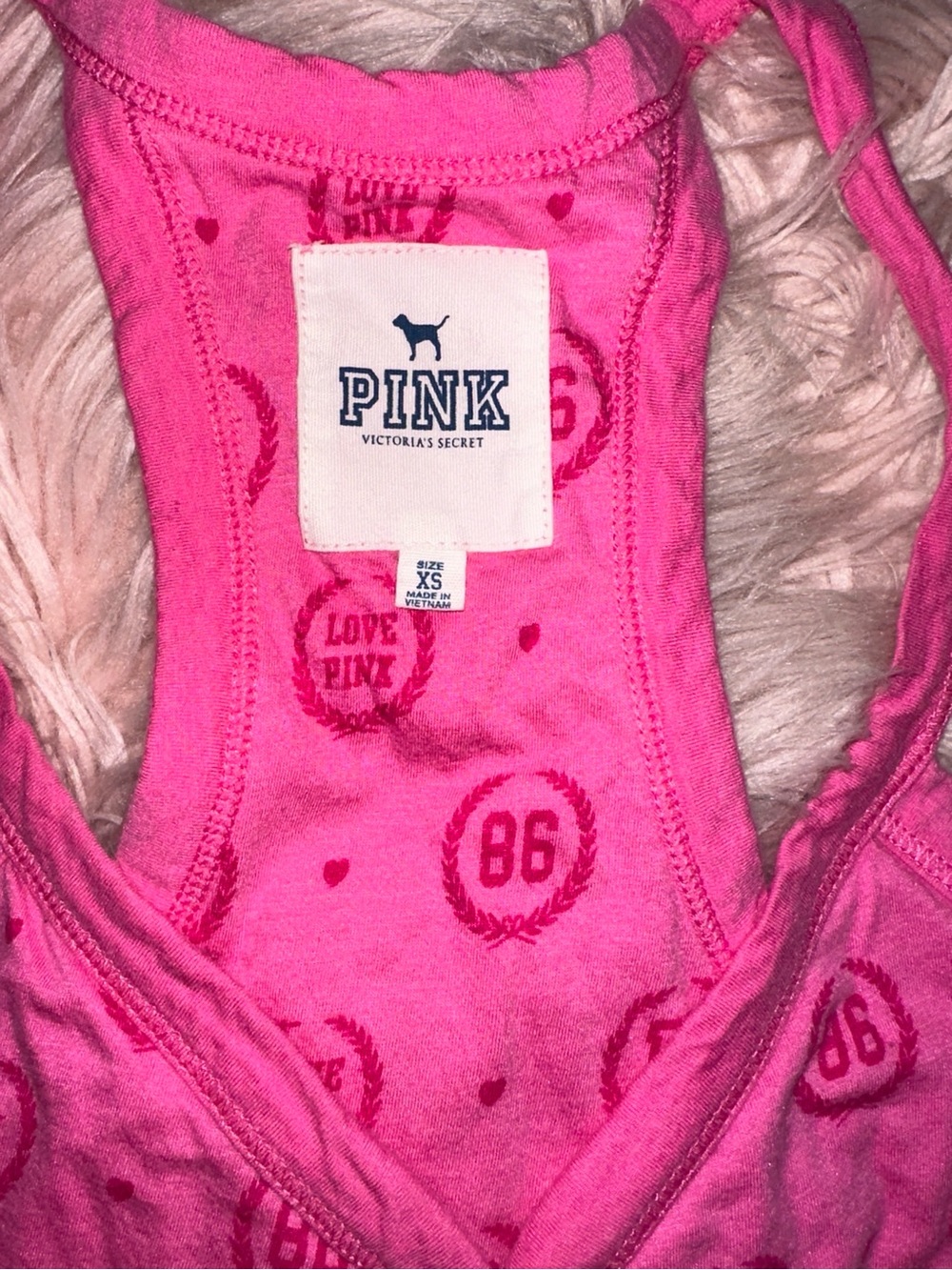 PINK Victoria's Secret Hot Pink Logo-Print Button-Front Cami - Picture 2 of 7